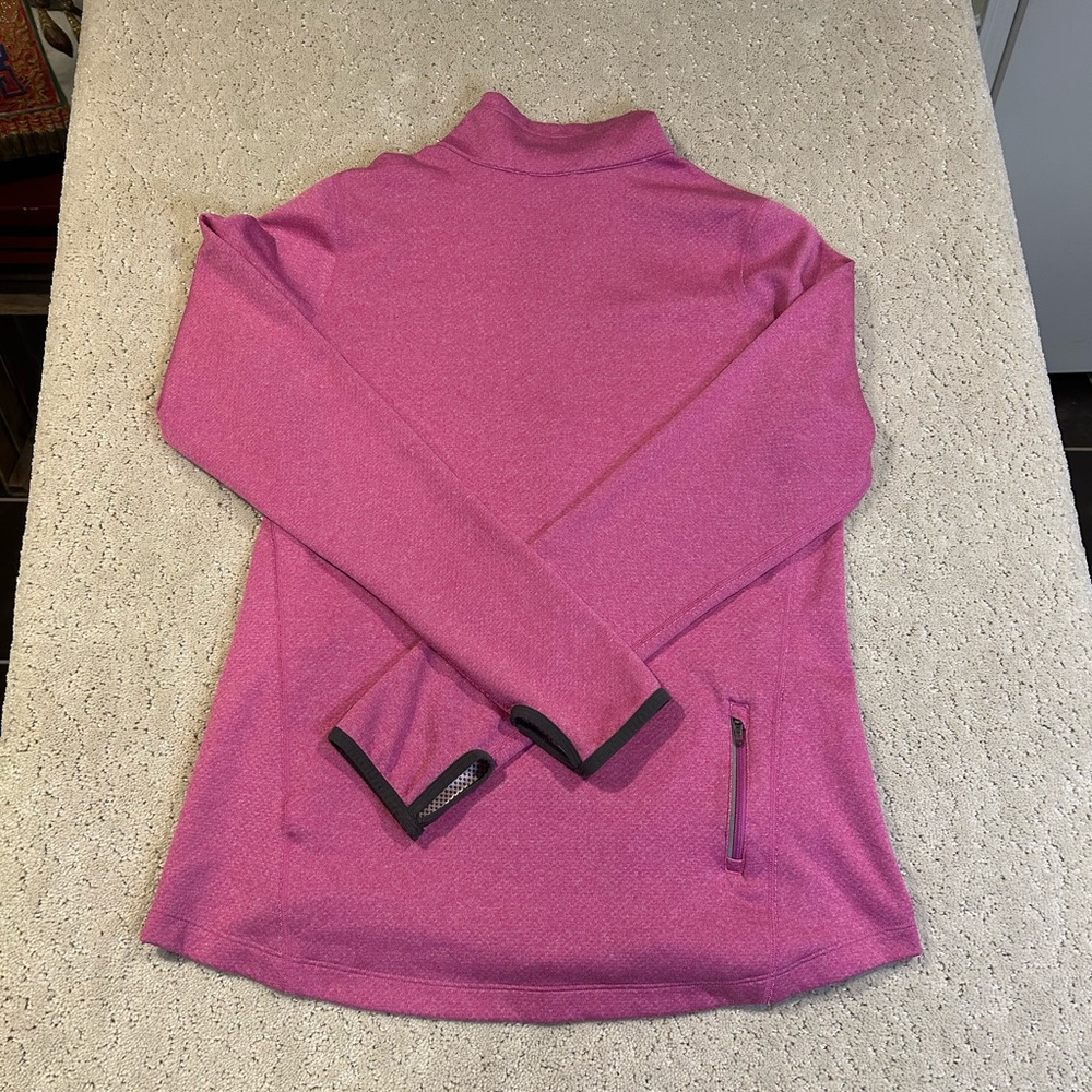 NIKE Dri Fit‎ Full Zip Athletic Jacket Mock Neck Size Women's L Long Sleeve Pink - Picture 2 of 9